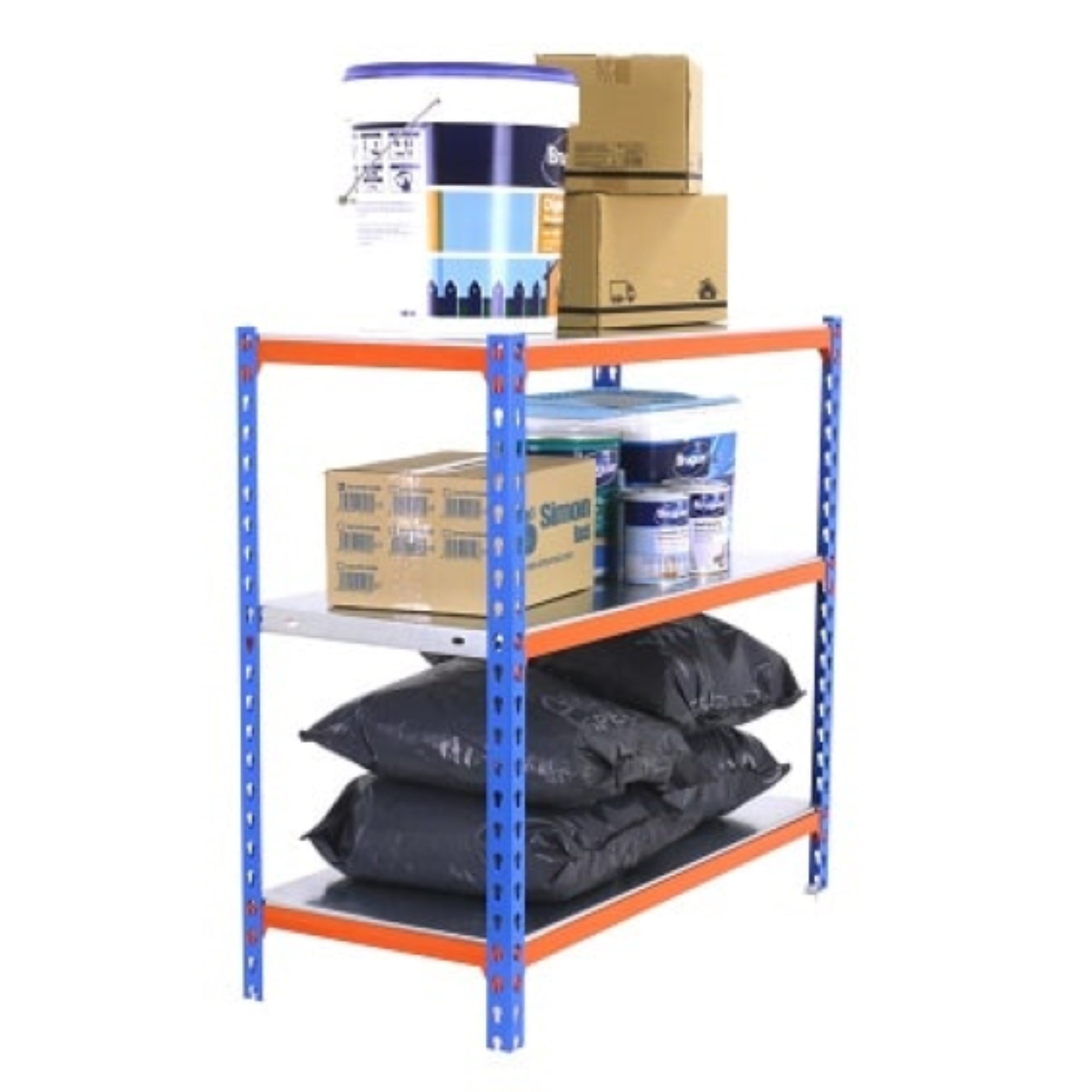 Étagère Métallique SimonRack 3 Niveaux - 1000x1000x500mm, Charge 100kg/Niveau, Galvanisé