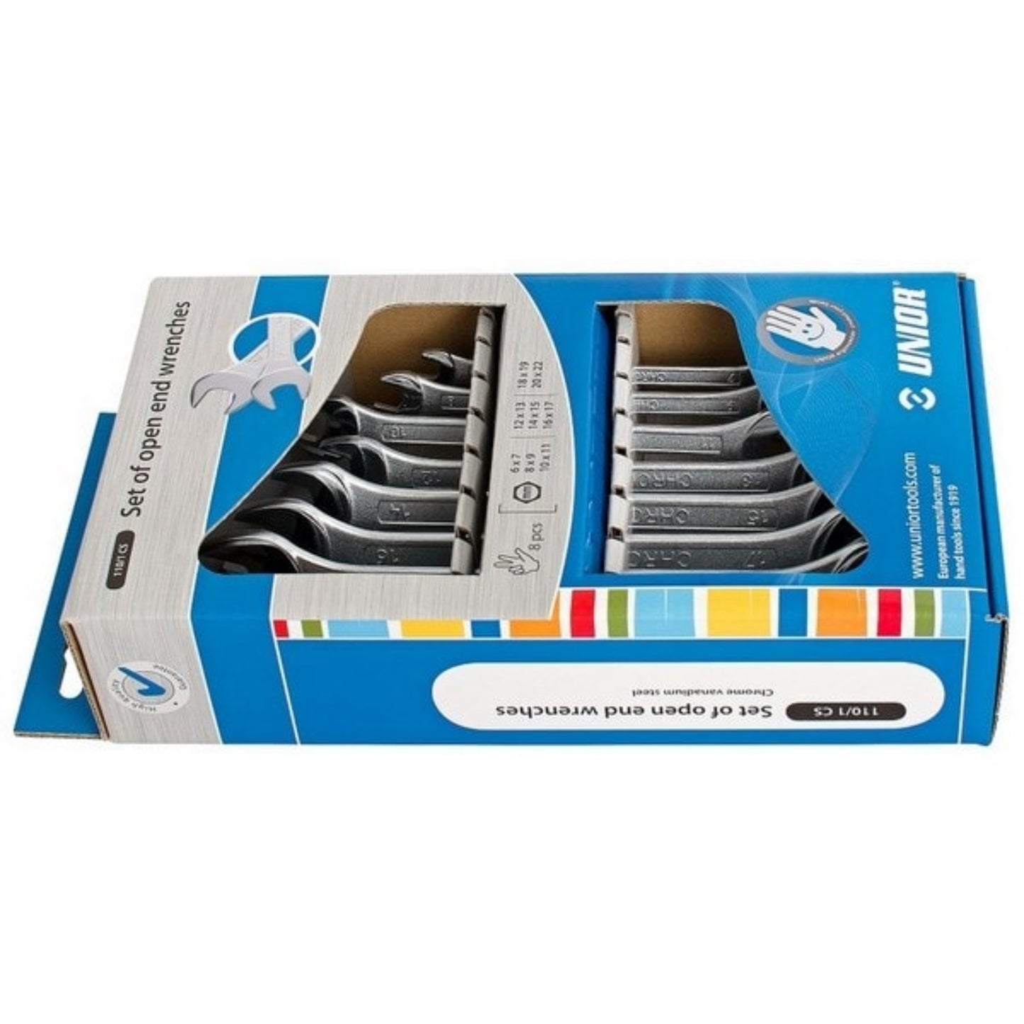 UNIOR Jeu de 8 clés plates à fourches en boîte présentation Clé, OUTIL A MAIN RANGESTOCK