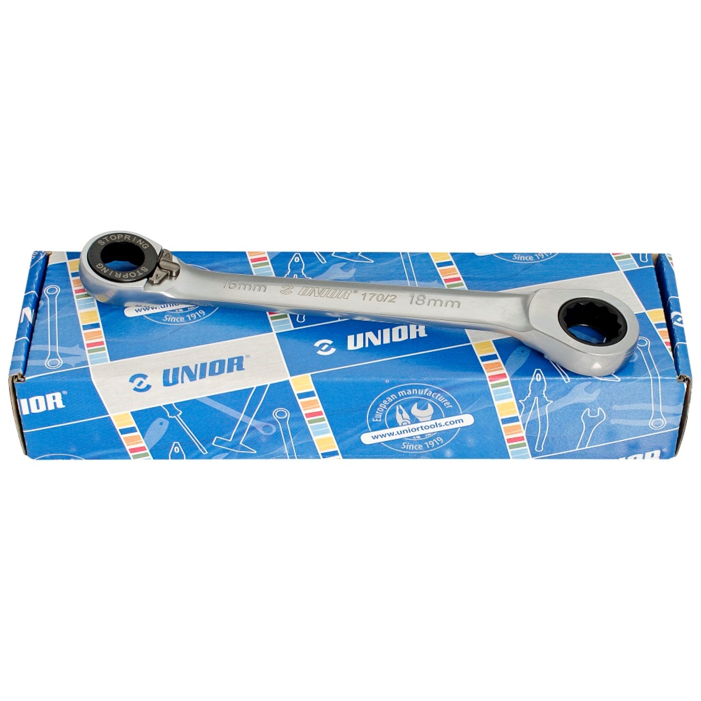 UNIOR Jeu de 6 clés double polygonale articulée à cliquet en boite carton Clé, OUTIL A MAIN RANGESTOCK