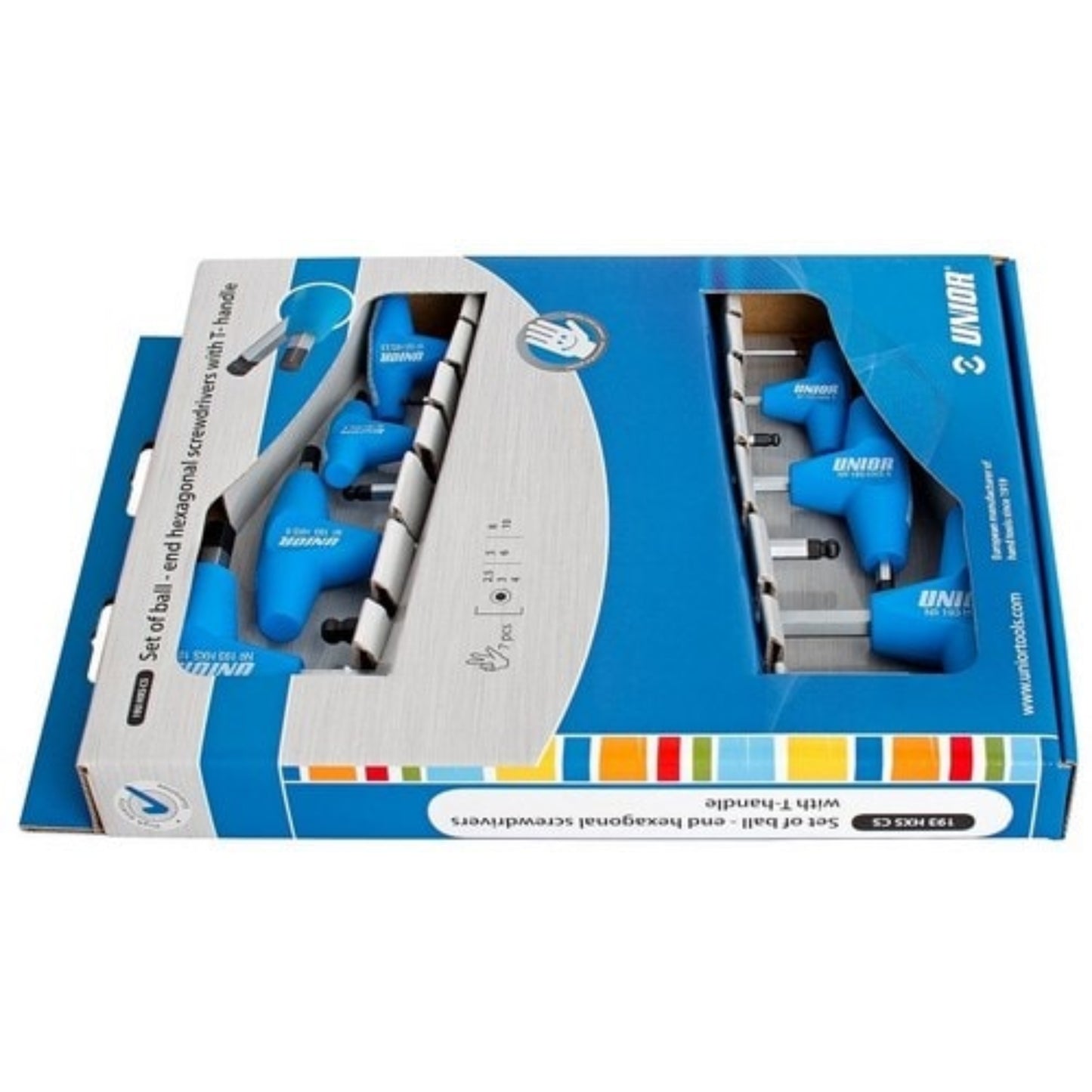 UNIOR Jeu de 7 clés mâles à poignée à embout sphérique hexagonal Clé, OUTIL A MAIN RANGESTOCK