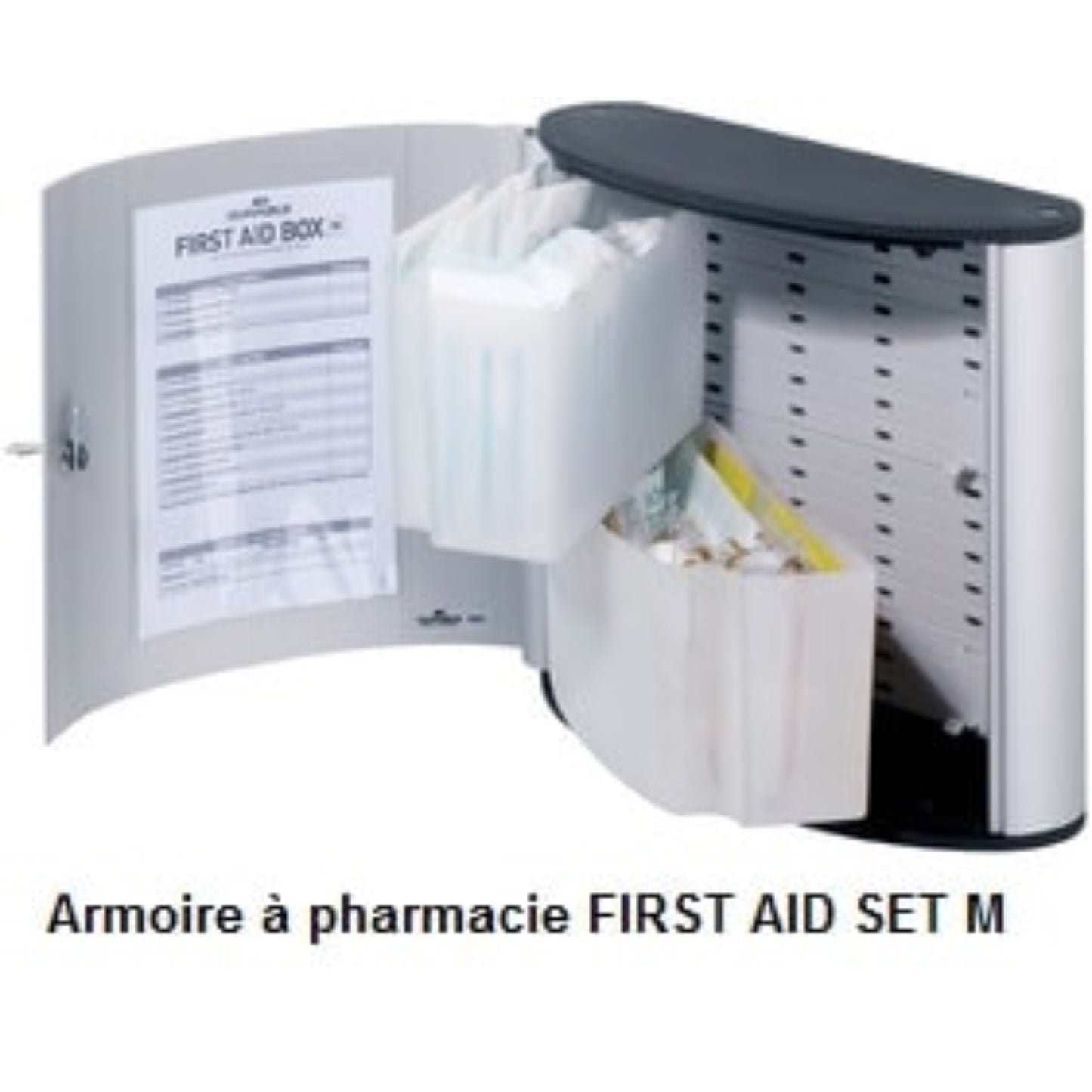 DURABLE Armoire à pharmacie métal 1 porte équipée ARMOIRE, Armoire à pharmacie RANGESTOCK