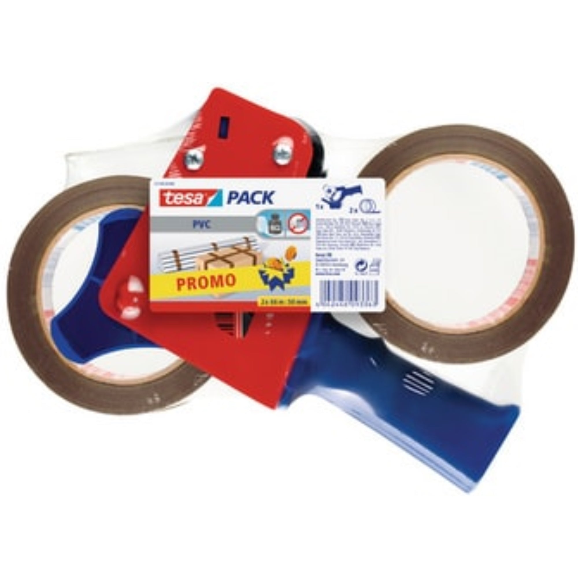 Lot De 2 Dévidoirs Manuels Tesa® Transparents - Ergonomiques Avec Rouleau De Film Transparent Pour Découpe Net
