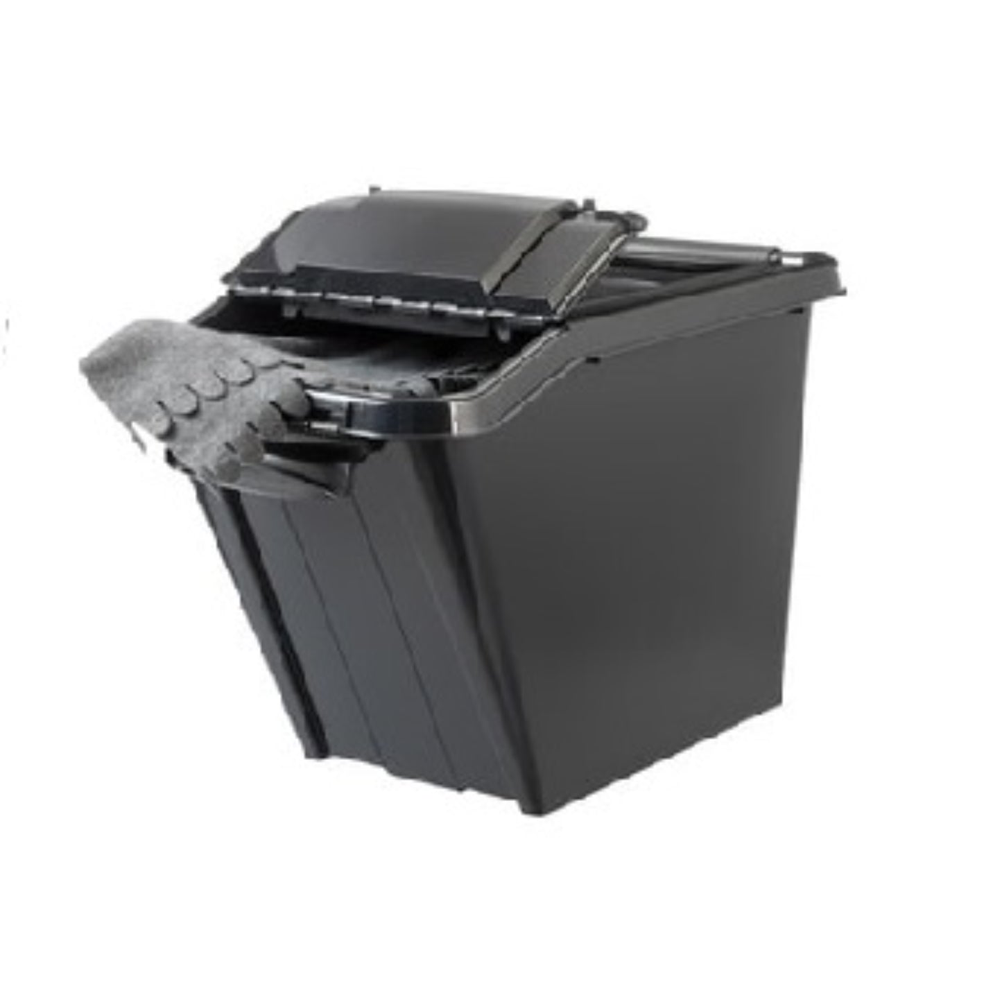 PLAST TEAM Bac plastique avec couvercle à rabat 58L Bac plastique avec couvercle, BOITE & BAC RANGESTOCK