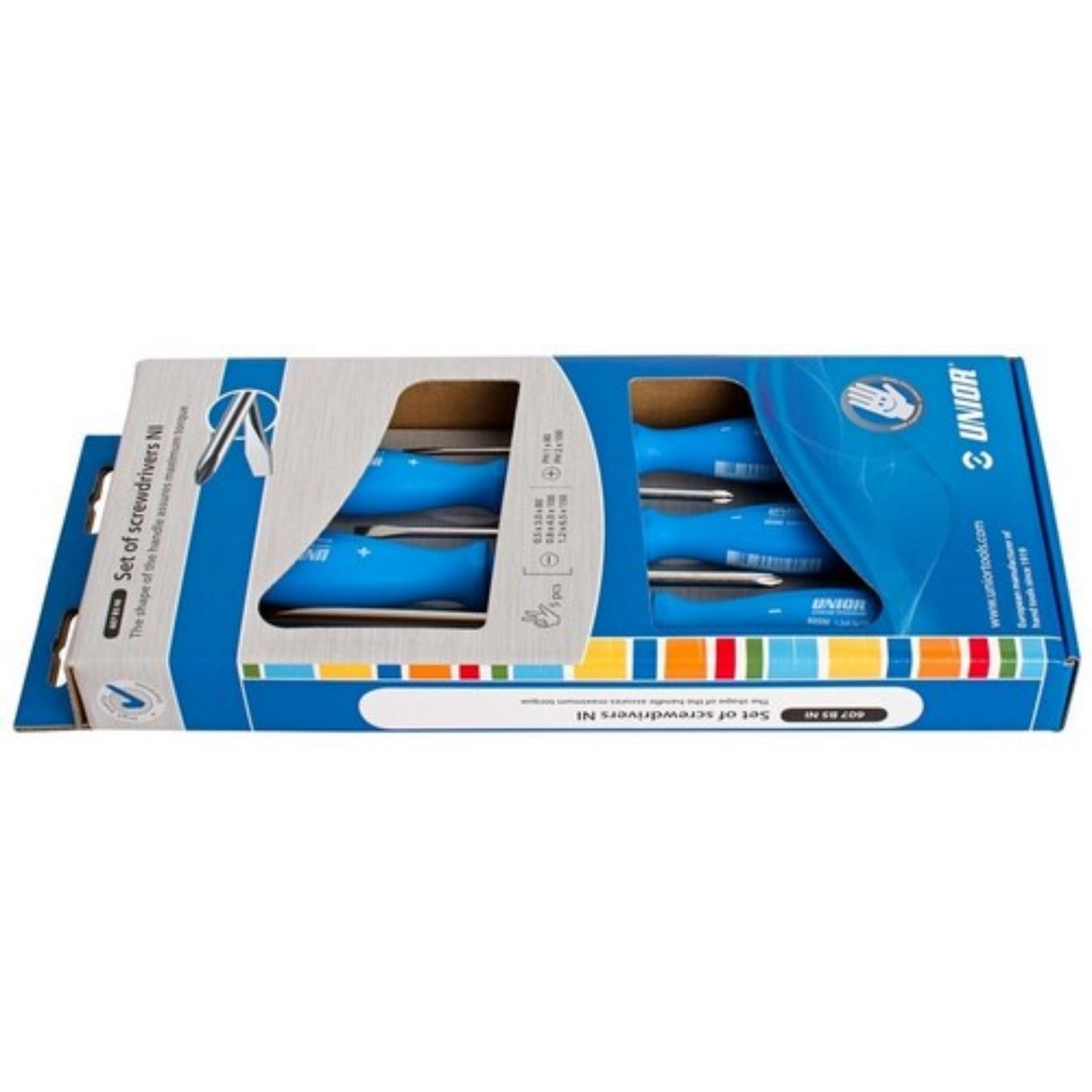 UNIOR Jeu de 5 tournevis NI - 3 fentes + 2 Ph OUTIL A MAIN, Tournevis RANGESTOCK