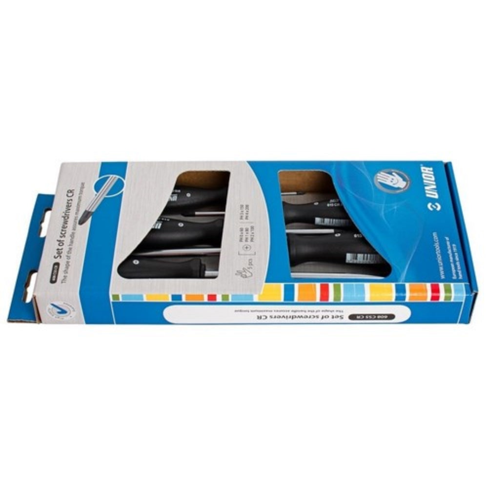 UNIOR Jeu de 5 tournevis CR Phillips OUTIL A MAIN, Tournevis RANGESTOCK