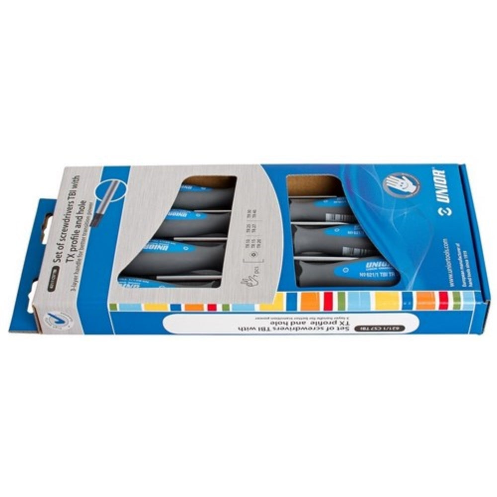 UNIOR Jeu de 7 tournevis TBI à tête Torx trouée OUTIL A MAIN, Tournevis RANGESTOCK