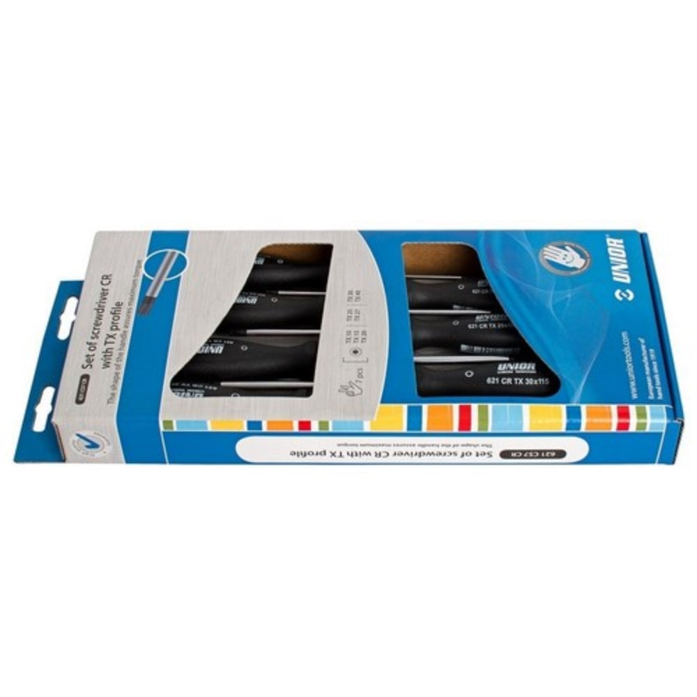 UNIOR Jeu de 7 tournevis CR avec profil Torx OUTIL A MAIN, Tournevis RANGESTOCK