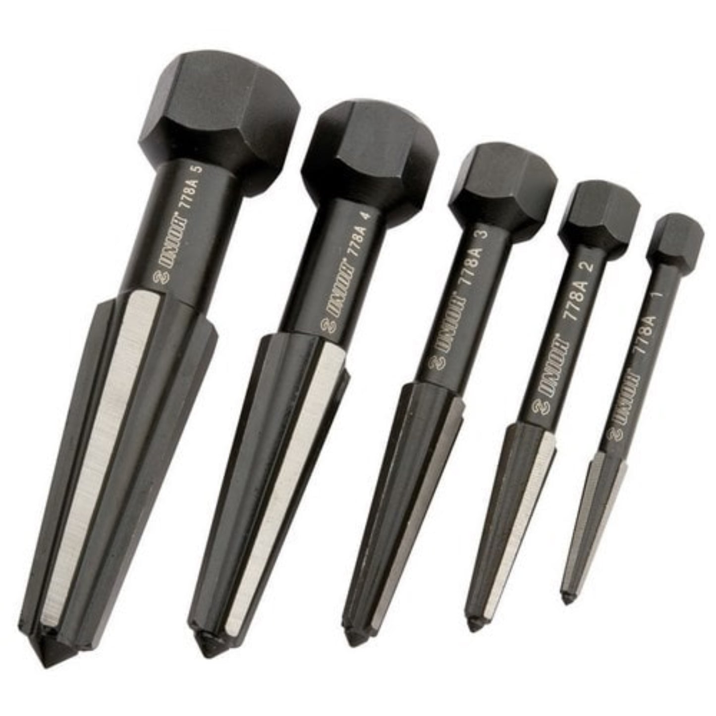 UNIOR Ensemble de 5 extracteurs de vis à double tranchant extracteurs, OUTIL A MAIN RANGESTOCK