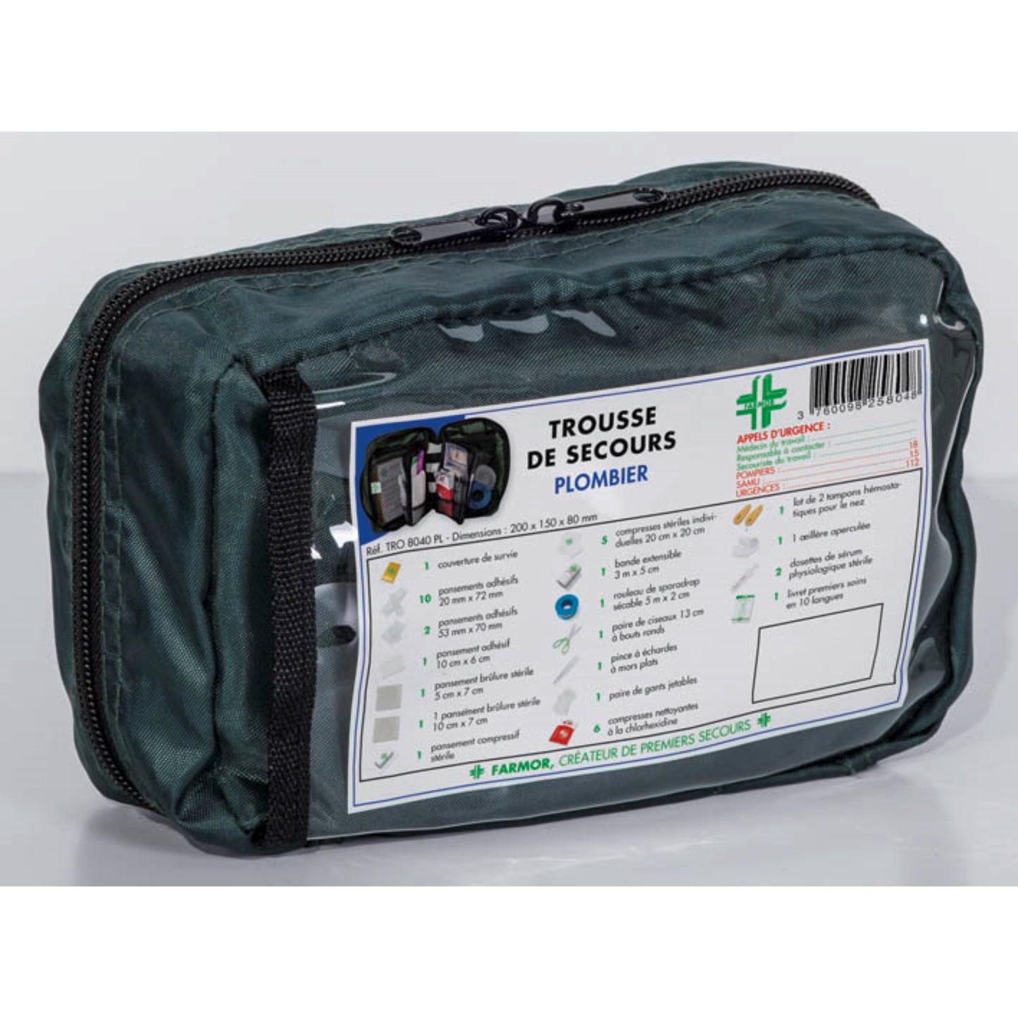 FARMOR Trousse de secours Plombier 1/3 personnes PROTECTION & SECURITE, Trousse de secours RANGESTOCK
