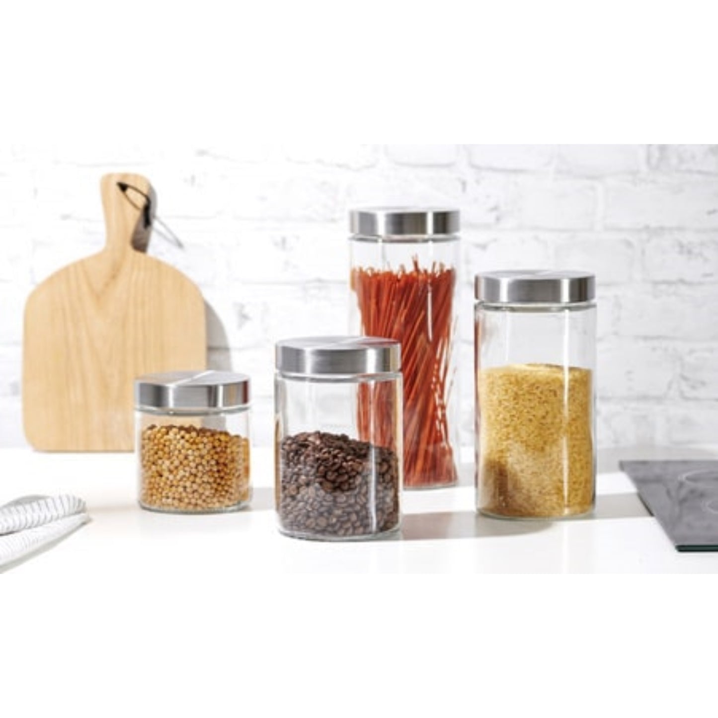 RITZENHOFF & BREKER Bocal de conservation en verre couvercle inox de 0,7L à 1,9L BOITE & BAC, Boite de conservation en verre RANGESTOCK