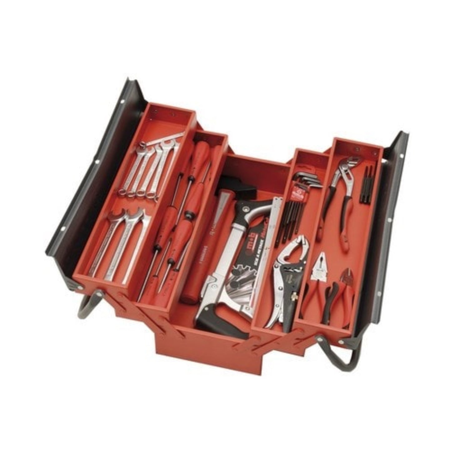 MOB OUTILLAGE Boite à outils métal 5 compartiments 40 pièces composition outillage, OUTIL A MAIN RANGESTOCK