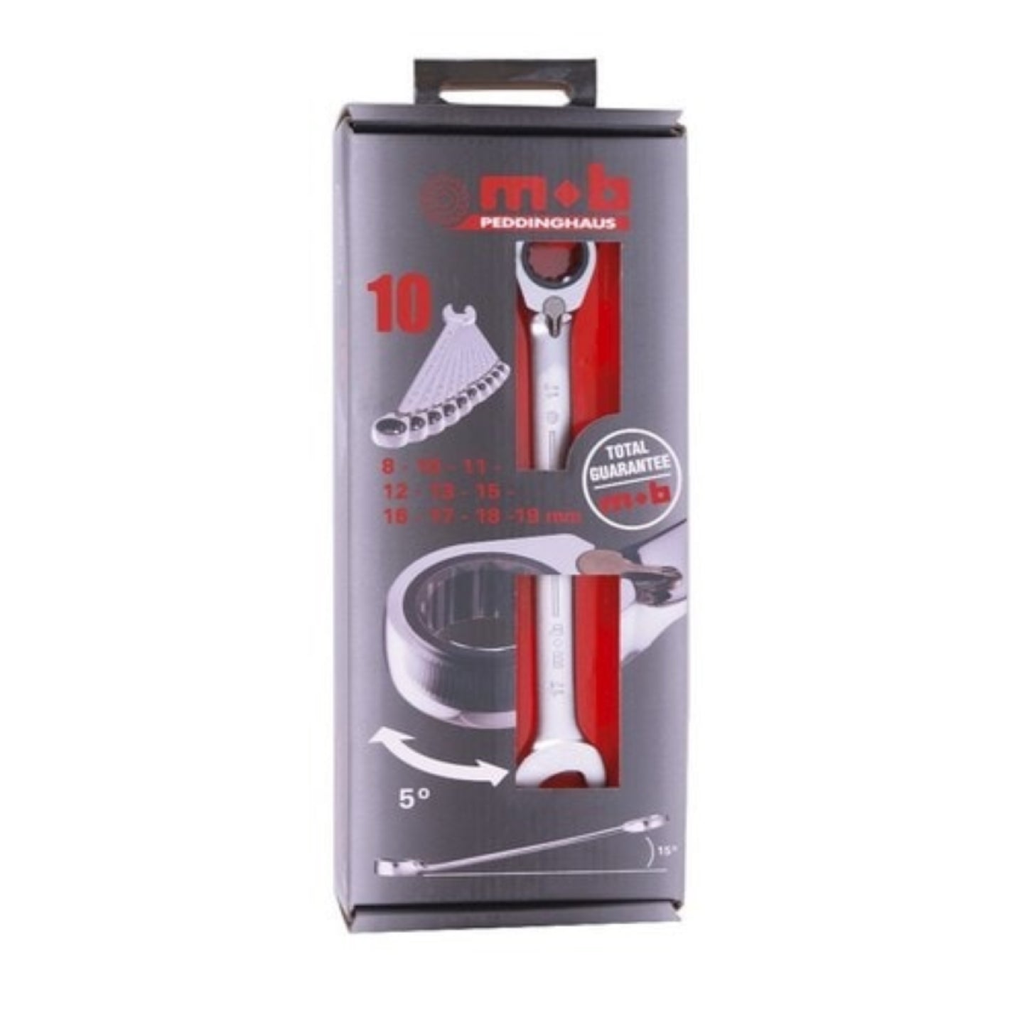 MOB OUTILLAGE Clés mixtes à cliquet - X6 en coffret - 8 à 19mm Clé, OUTIL A MAIN RANGESTOCK