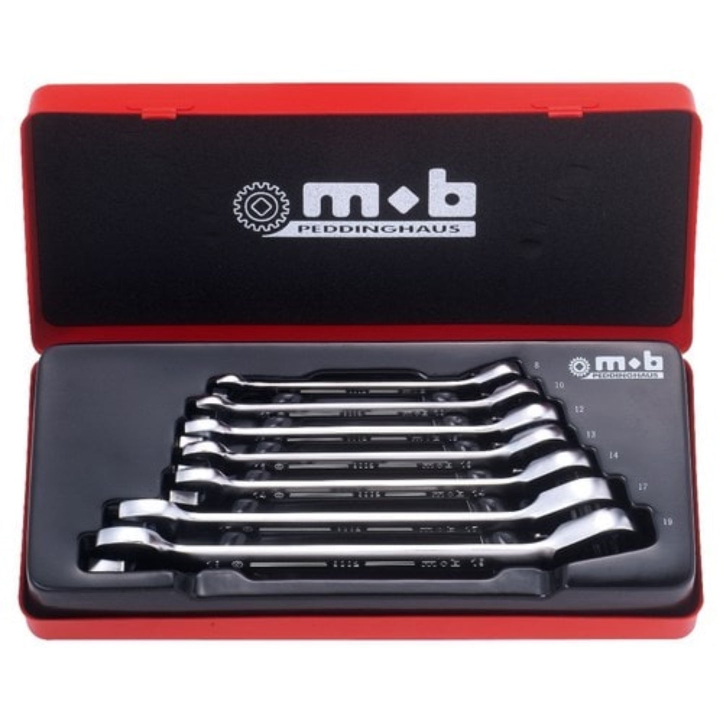 MOB OUTILLAGE Clés mixtes à cliquet - X7 en coffret métal - 8 à 19mm Clé, OUTIL A MAIN RANGESTOCK