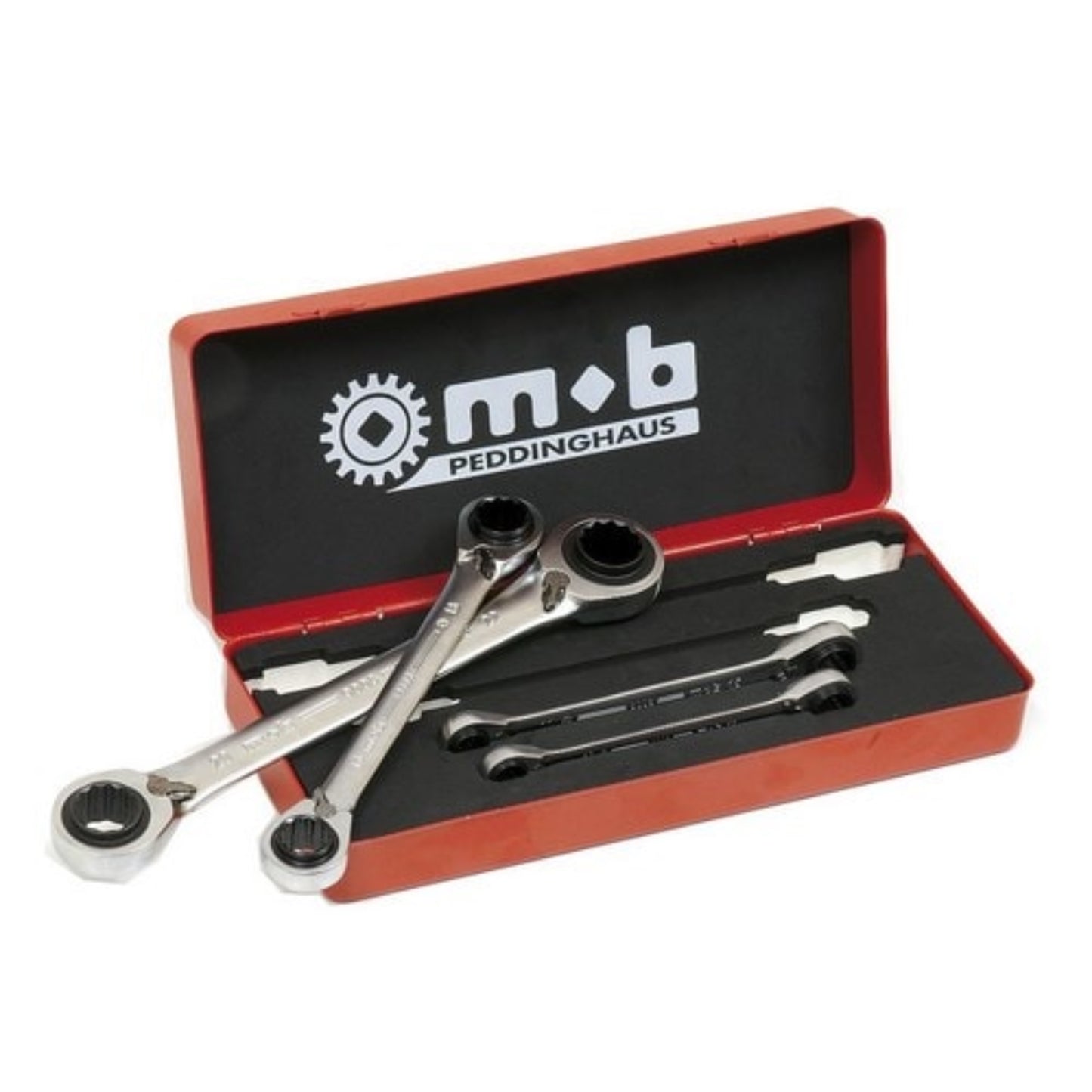 MOB OUTILLAGE Jeu de 4 clés à cliquet 4X4 en coffret métal Clé, OUTIL A MAIN RANGESTOCK