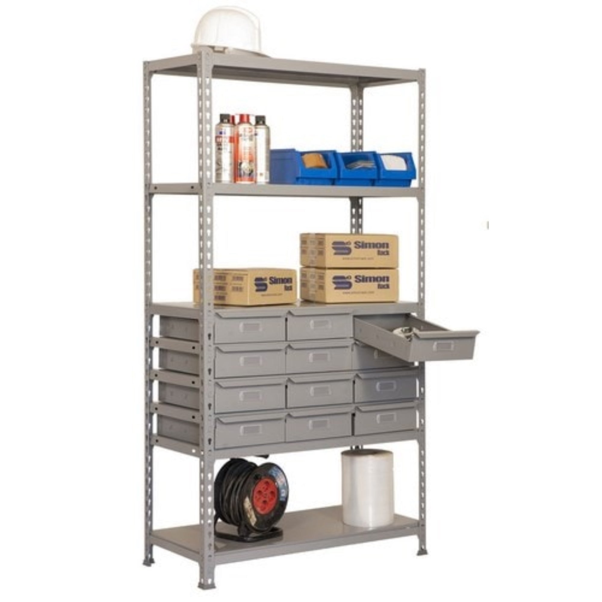 Simon Rack - Etagère 3 Plateaux Gris Charge 200Kg/plateau - KIT