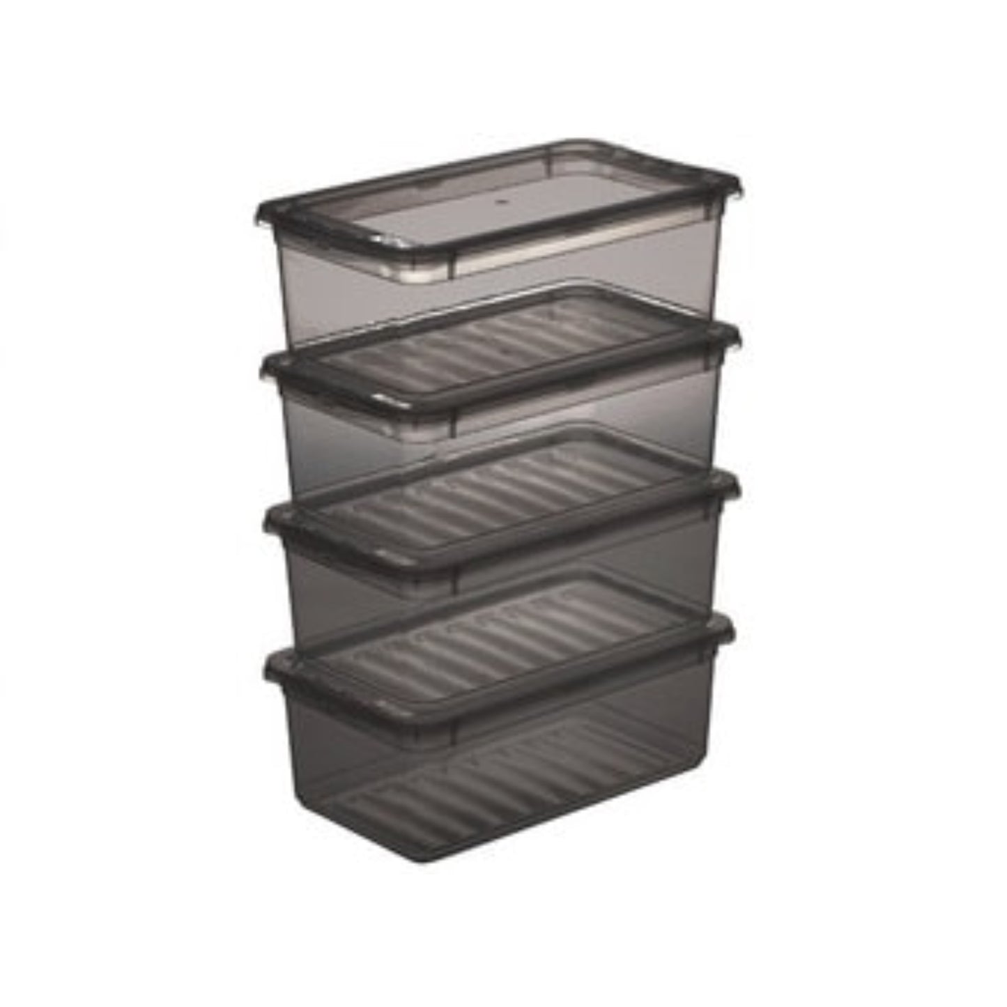 KEEEPER Lot 4 boites plastiques 5,6L BOITE & BAC, Lot boite plastique RANGESTOCK