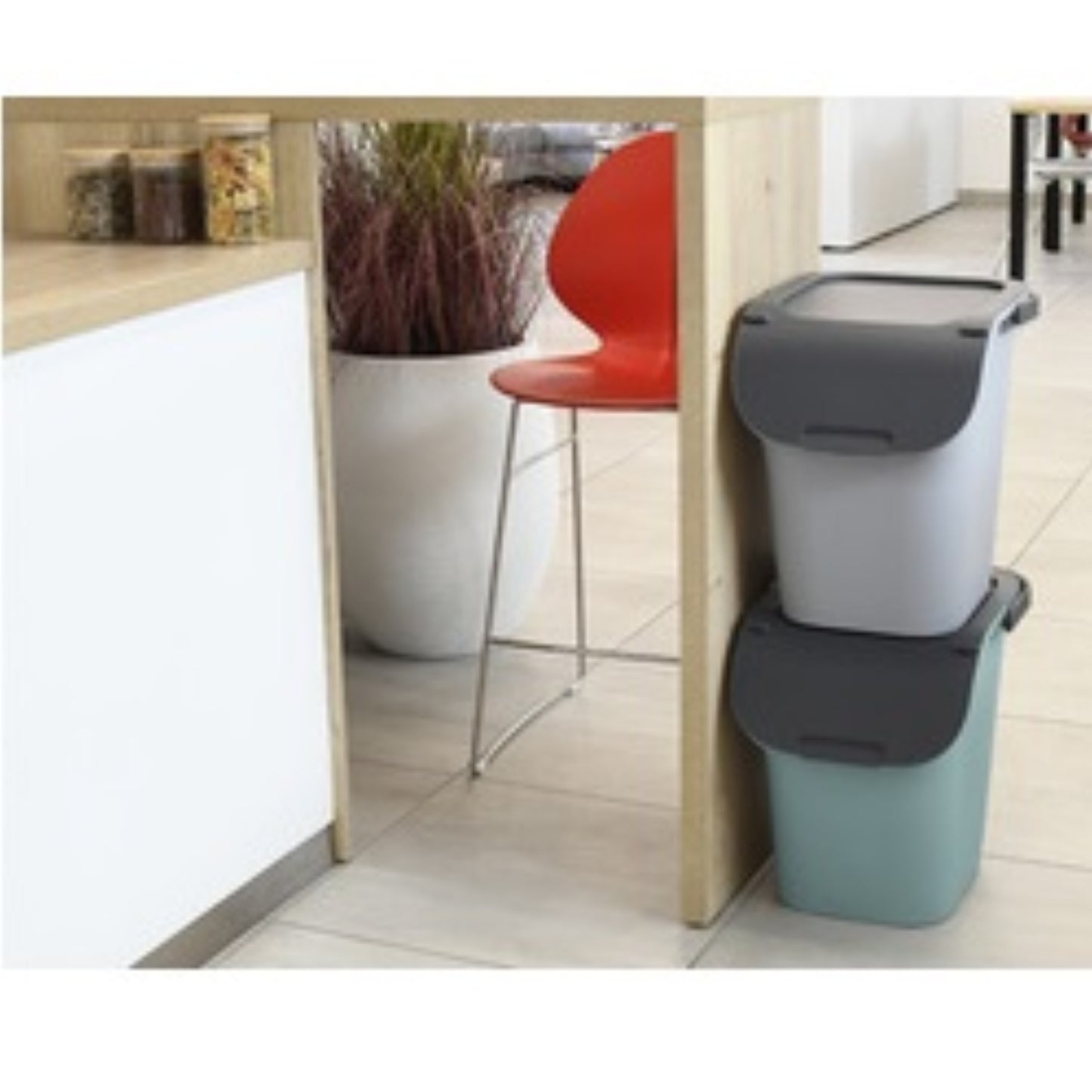 EDA Poubelle plastique Tri Home 40L Poubelle plastique, SERVICES GENERAUX RANGESTOCK
