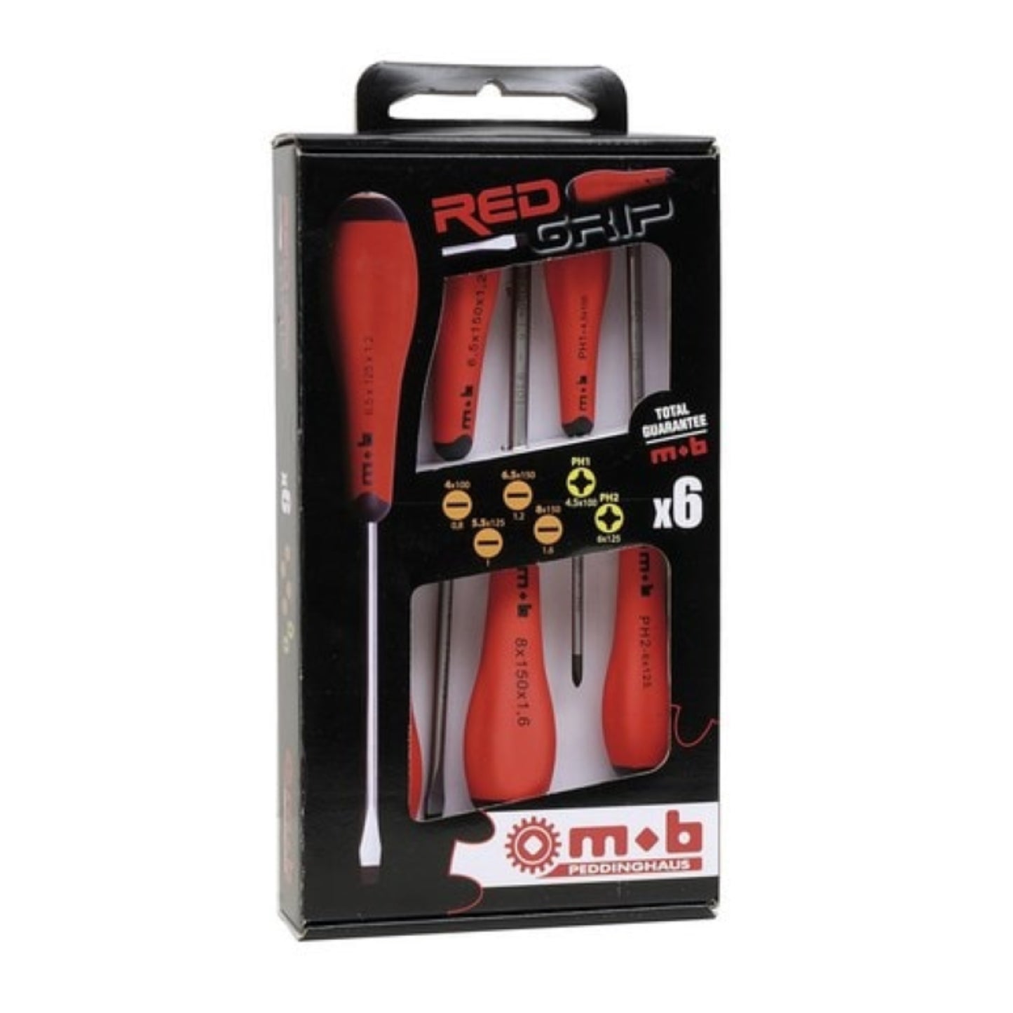 MOB OUTILLAGE Tournevis Redgrip X6 - 4 Fentes + 2 Ph OUTIL A MAIN, Tournevis RANGESTOCK