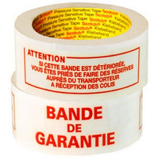  3M Scotch  Ruban adhésif imprimé BANDE DE GARANTIE  EMBALLAGE & EXPEDIT., Ruban adhésif d'emballage RANGESTOCK