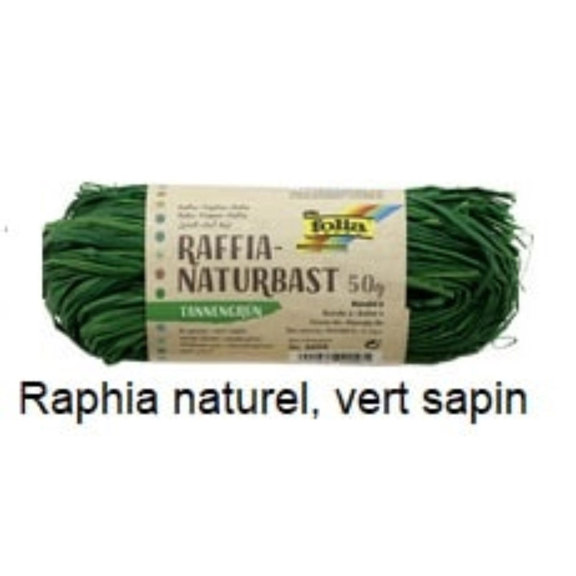  FOLIA  Bobine de raphia naturel coloré  Bolduc & raphia, EMBALLAGE & EXPEDIT. RANGESTOCK