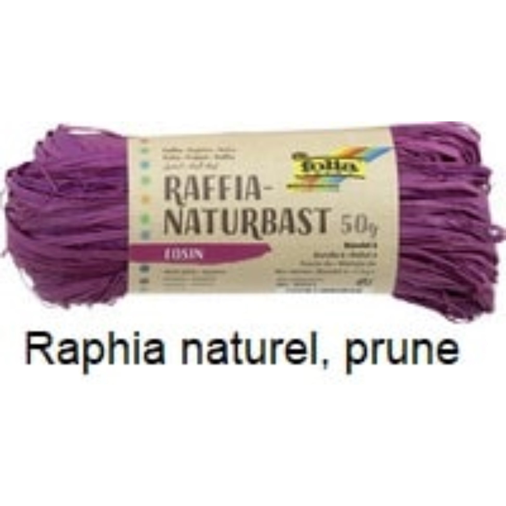  FOLIA  Bobine de raphia naturel coloré  Bolduc & raphia, EMBALLAGE & EXPEDIT. RANGESTOCK