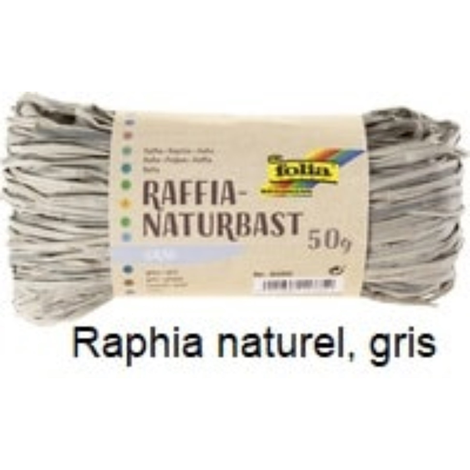  FOLIA  Bobine de raphia naturel coloré  Bolduc & raphia, EMBALLAGE & EXPEDIT. RANGESTOCK