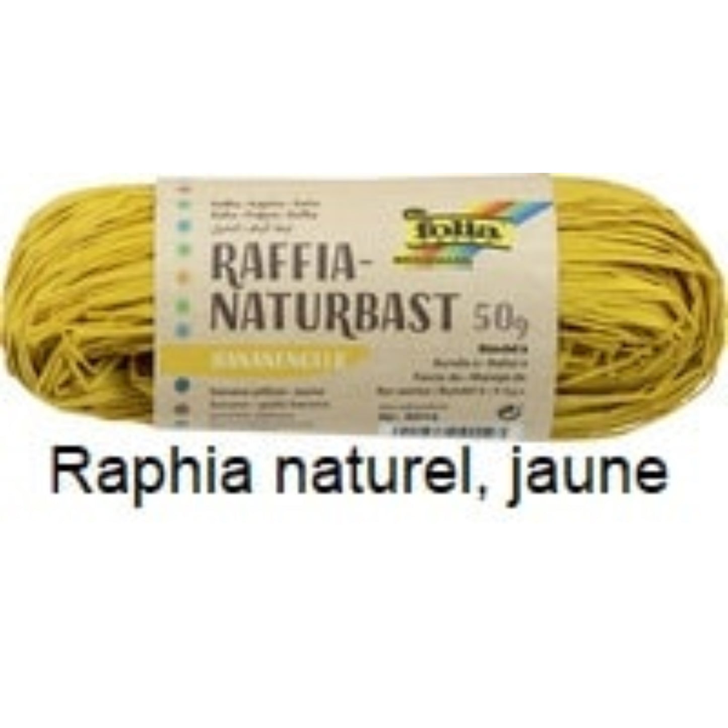  FOLIA  Bobine de raphia naturel coloré  Bolduc & raphia, EMBALLAGE & EXPEDIT. RANGESTOCK