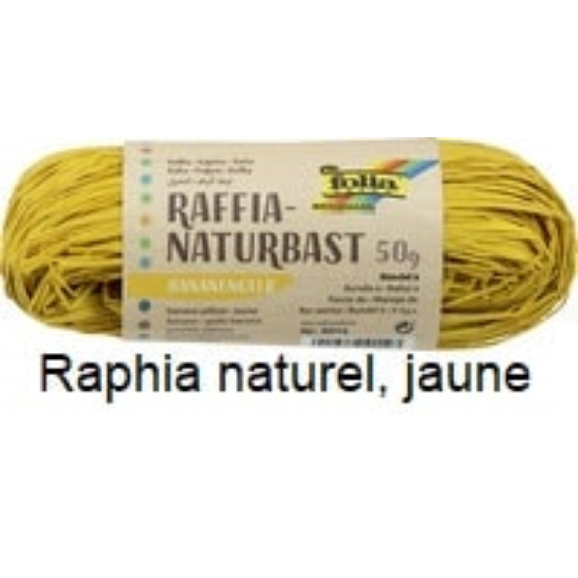  FOLIA  Bobine de raphia naturel coloré  Bolduc & raphia, EMBALLAGE & EXPEDIT. RANGESTOCK
