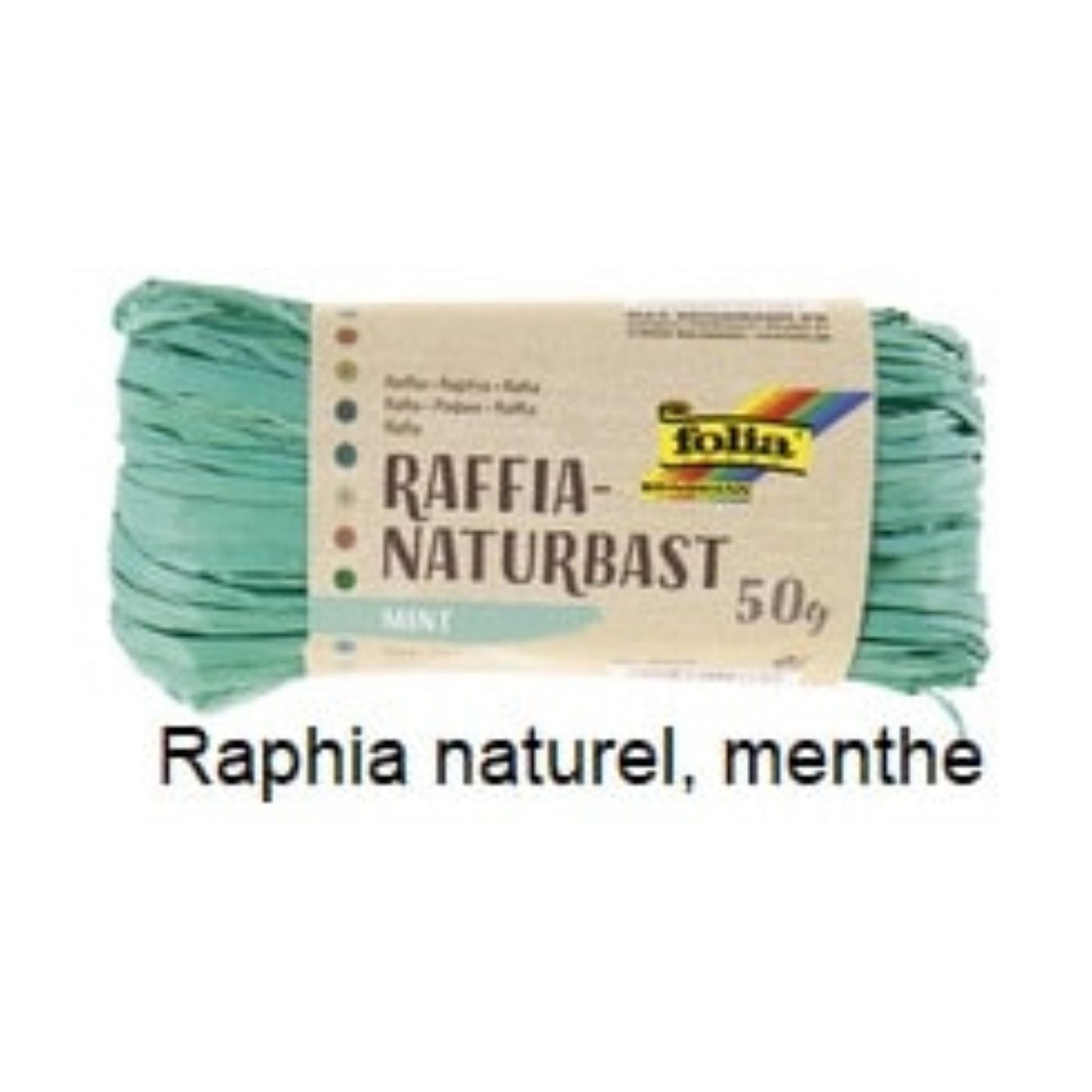  FOLIA  Bobine de raphia naturel coloré  Bolduc & raphia, EMBALLAGE & EXPEDIT. RANGESTOCK