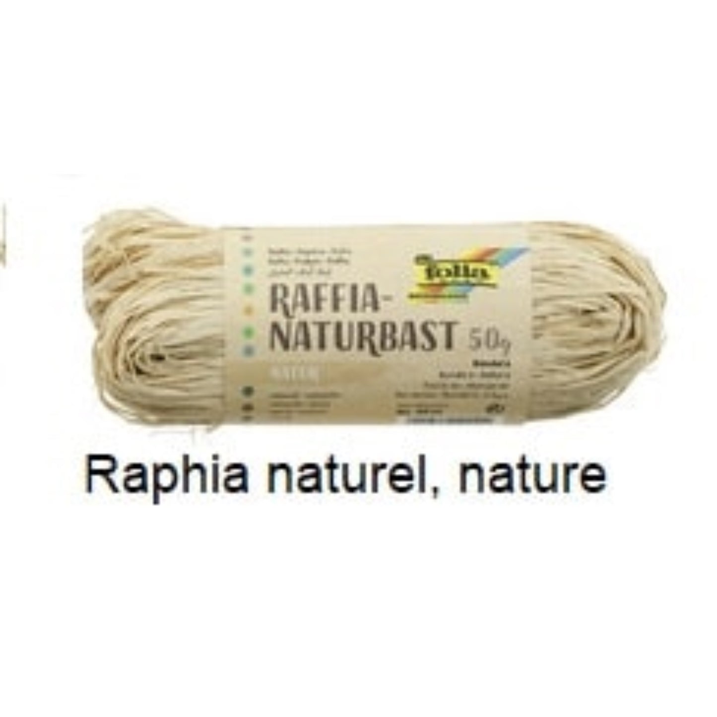  FOLIA  Bobine de raphia naturel coloré  Bolduc & raphia, EMBALLAGE & EXPEDIT. RANGESTOCK