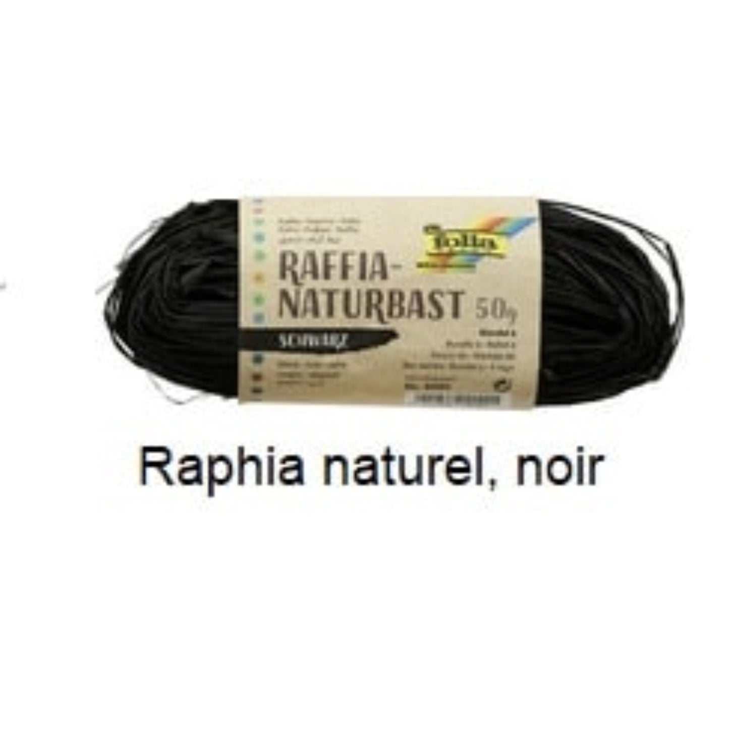  FOLIA  Bobine de raphia naturel coloré  Bolduc & raphia, EMBALLAGE & EXPEDIT. RANGESTOCK