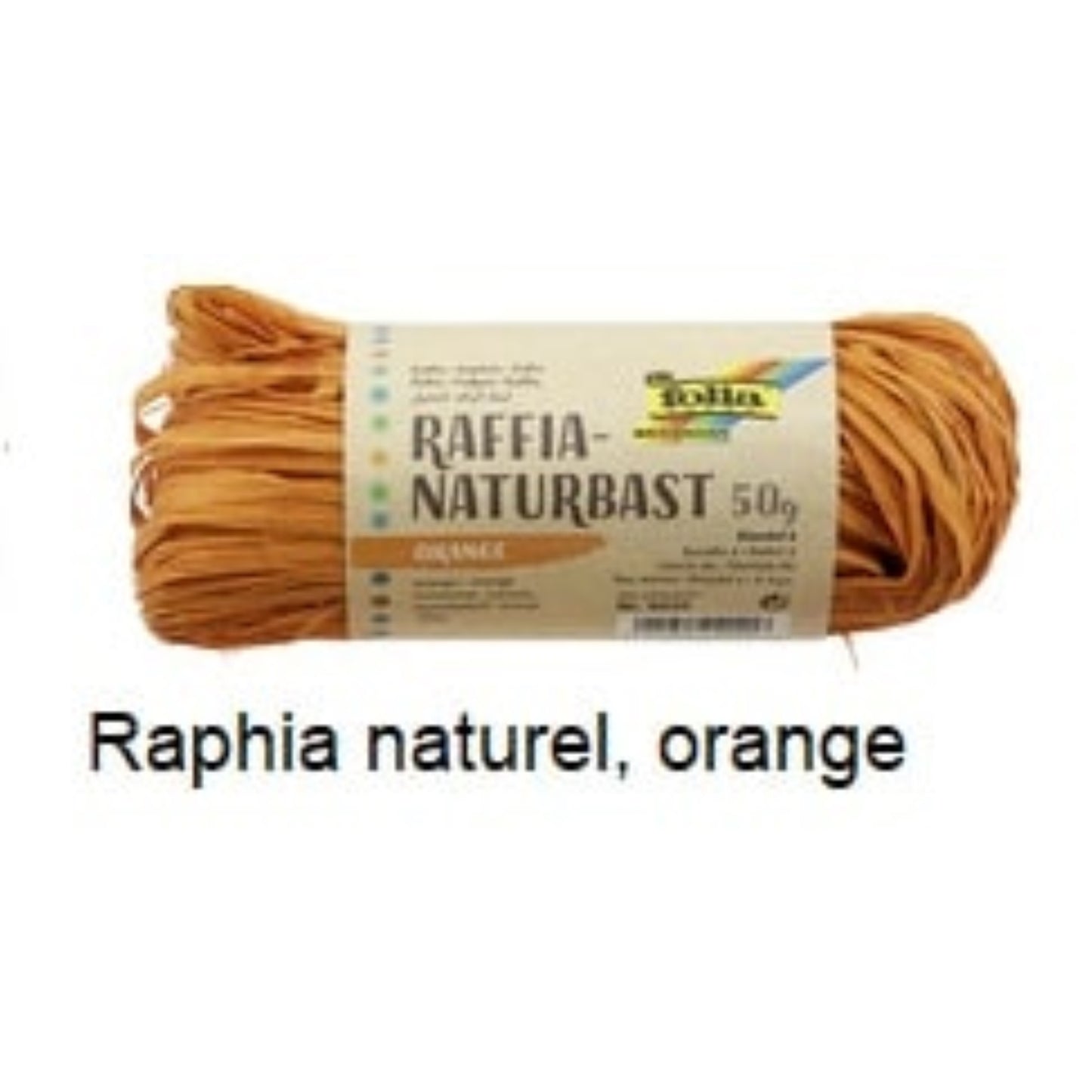  FOLIA  Bobine de raphia naturel coloré  Bolduc & raphia, EMBALLAGE & EXPEDIT. RANGESTOCK