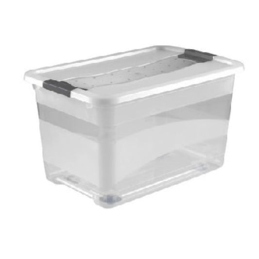  KEEEPER  Bac de rangement plastique à roulettes 52L  Bac plastique avec couvercle, BOITE & BAC RANGESTOCK