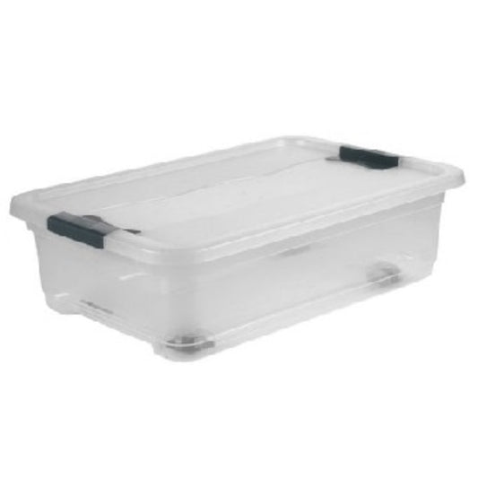  KEEEPER  Bac plastique à roulettes avec couvercle 28L  Bac plastique avec couvercle, BOITE & BAC RANGESTOCK