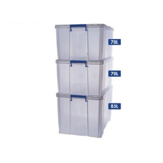  FELLOWES  Lot 3 boites plastiques 2x70L - 1x85L  BOITE & BAC, Lot boite plastique RANGESTOCK