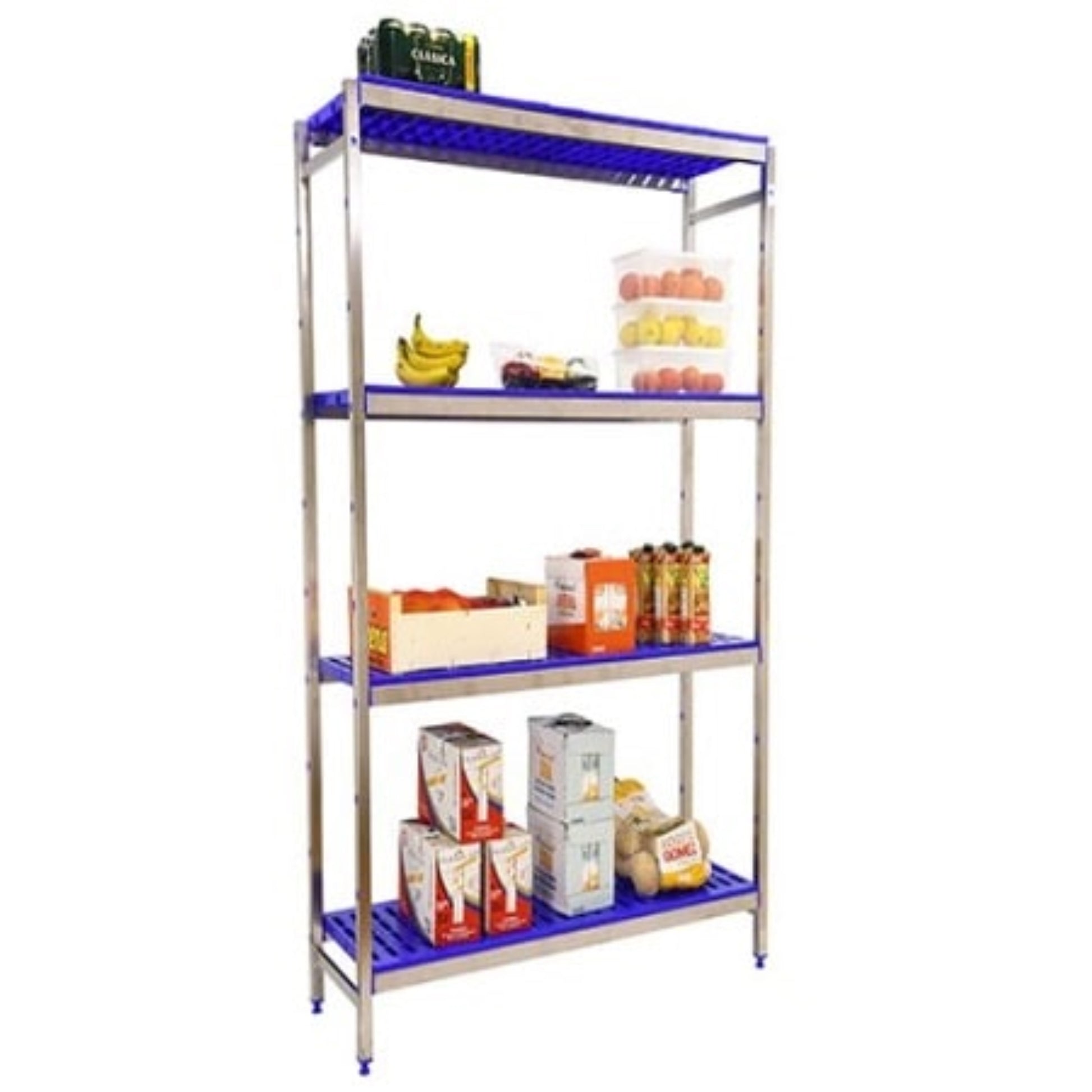  SIMON RACK  Etagère inox hauteur 1600mm 4 niveaux en plastique  ETAGERE, Etagère inox / plastique RANGESTOCK