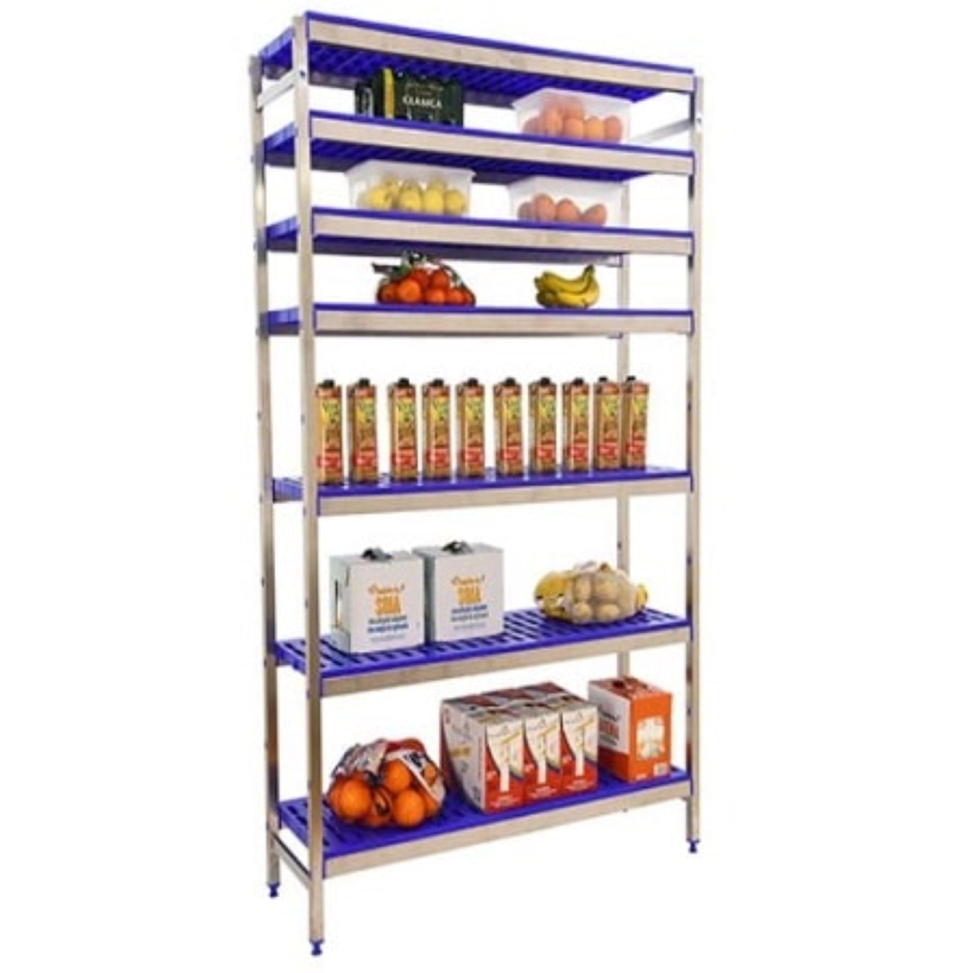  SIMON RACK  Etagère inox hauteur 2000mm 7 niveaux plastiques  ETAGERE, Etagère inox / plastique RANGESTOCK
