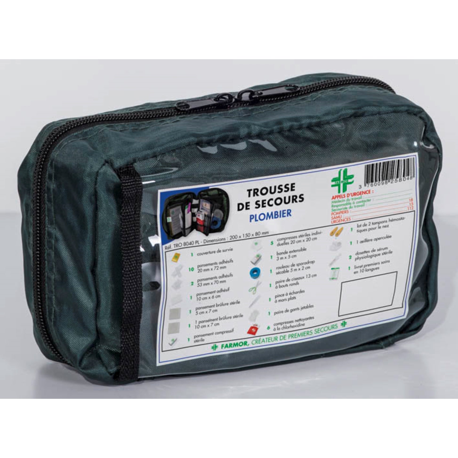  FARMOR  Trousse de secours  Plombier 1/3 personnes  PROTECTION & SECURITE, Trousse de secours RANGESTOCK