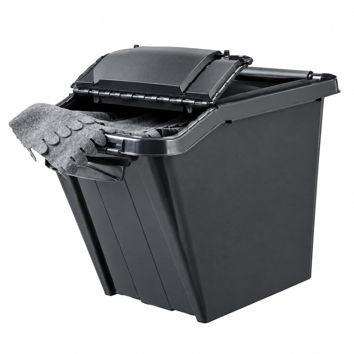  PLAST TEAM  Bac plastique avec couvercle à rabat 58L  Bac plastique avec couvercle, BOITE & BAC RANGESTOCK