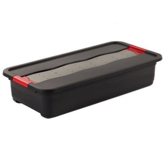  KEEEPER  Bac plastique plat avec couvercle ultra solide 33L  Bac plastique avec couvercle, BOITE & BAC RANGESTOCK