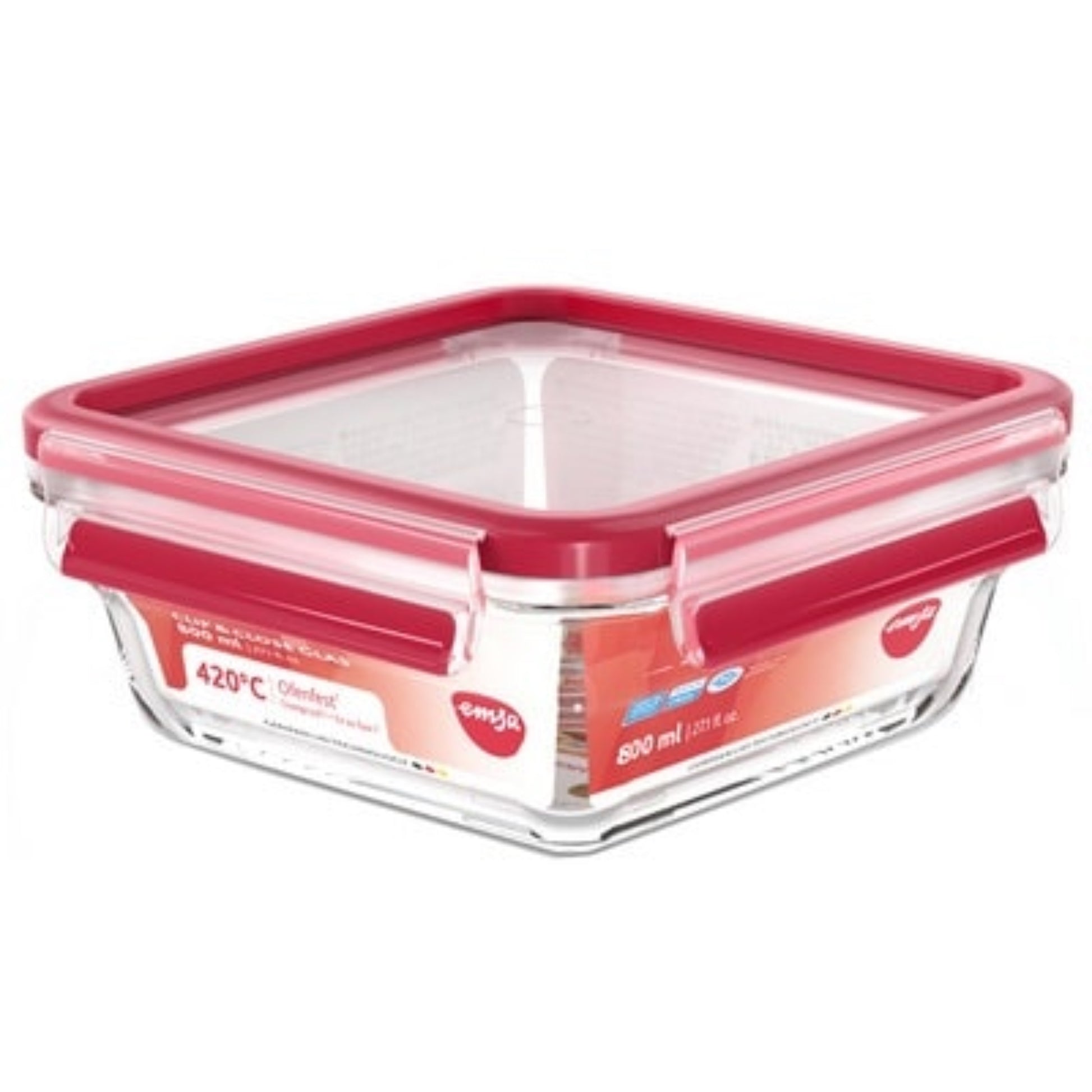  EMSA  Boite de conservation en verre carré  0,18L & 0,8L  BOITE & BAC, Boite de conservation en verre RANGESTOCK