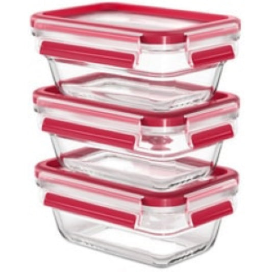  EMSA  Boite de conservation en verre rectangle 0,45L lot de 3  BOITE & BAC, Boite de conservation en verre RANGESTOCK