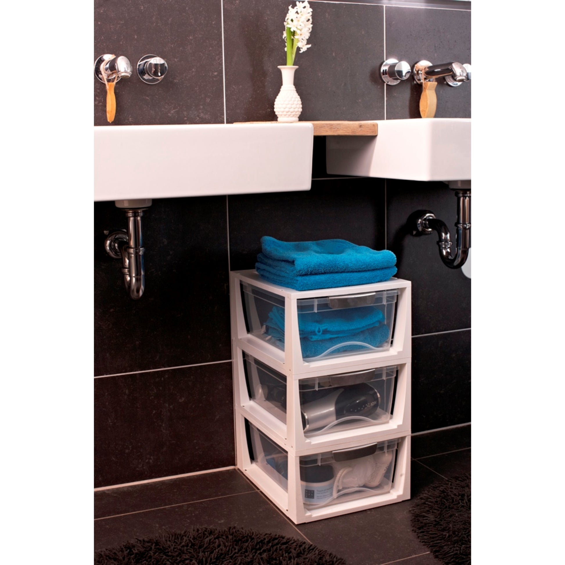  SUNWARE  Boite de rangement plastique empilable fermée - 6 litres et 11 litres  BOITE & BAC, boite plastique RANGESTOCK