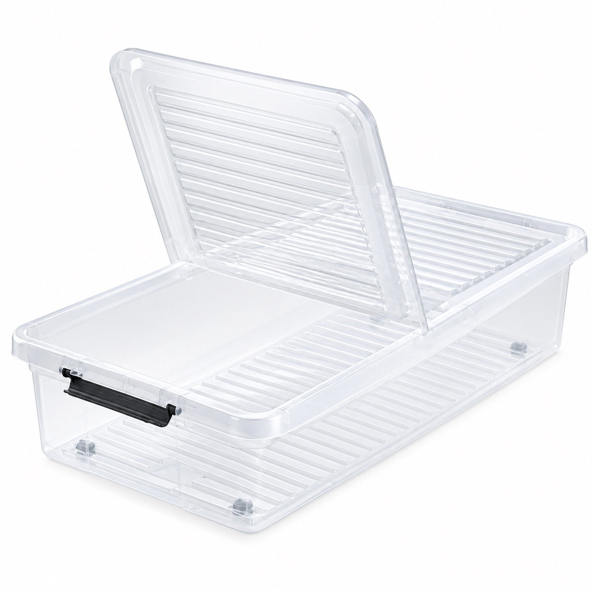  KEEEPER  Boite de rangement sous lit en plastique transparent 53L  53L, bac avec roulette, bac rangement sous lit, BOITE & BAC, boite de rangement dessous lit, boite de rangement sous lit, boite plastique, boite plastique avec roulette, boite plastique plate, boite plastique rangement sous lit RANGESTOCK