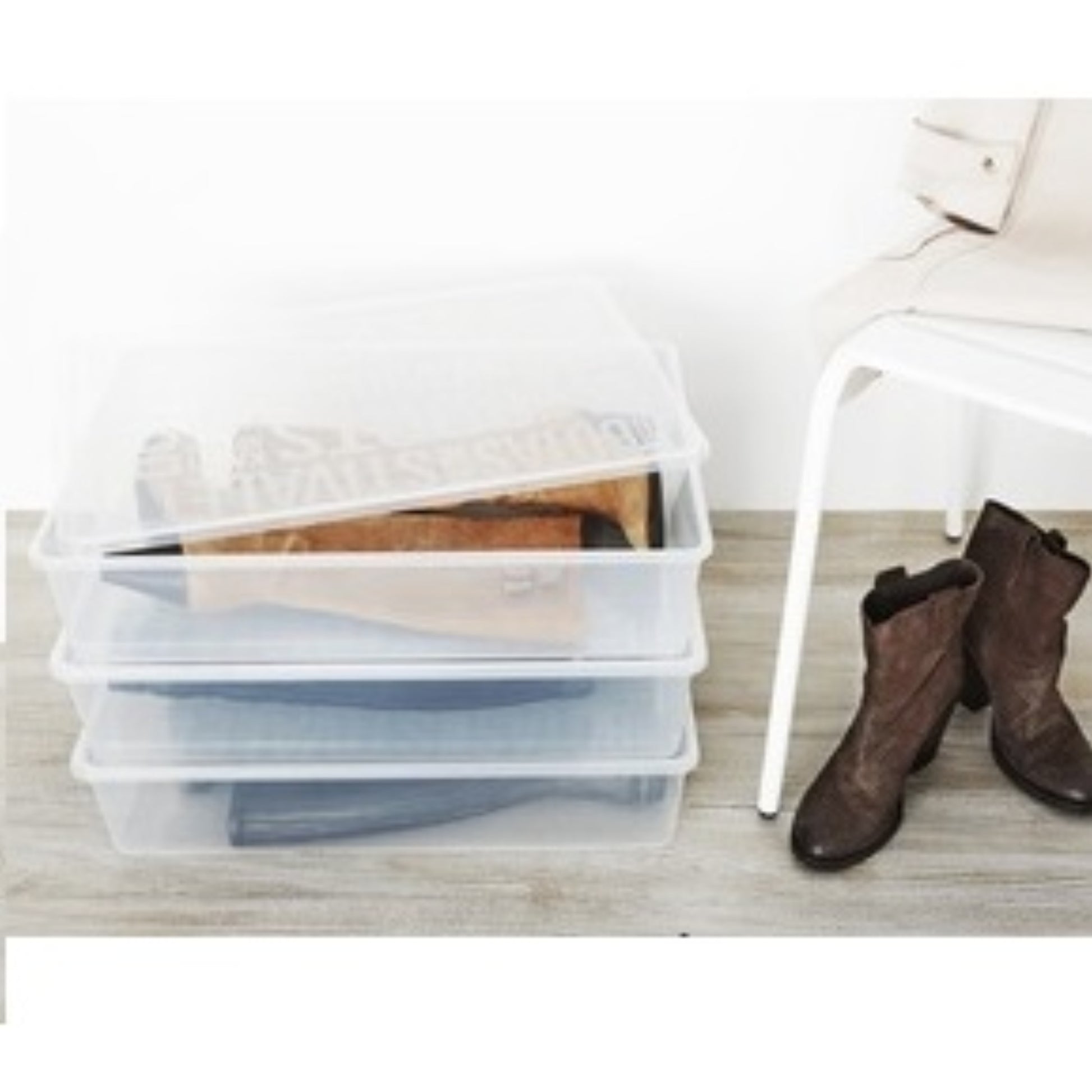  PLAST TEAM  Boite rangement chaussures en plastique transparente avec couvercle  BOITE & BAC, boite plastique RANGESTOCK