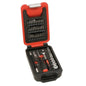  MOB OUTILLAGE  Coffret outillage 1/4" (5,5 à 14mm) 6 pans cliquet rond - 46 pièces  composition outillage, OUTIL A MAIN RANGESTOCK