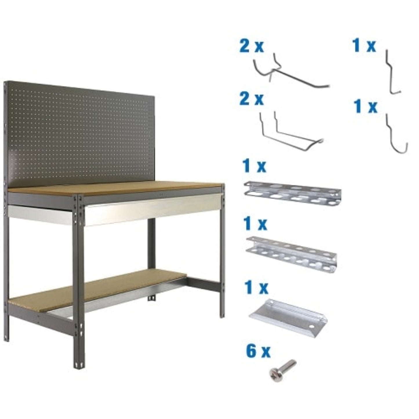  SIMON RACK  Etabli atelier avec panneau outils BT2 box + 9 accessoires  ETABLI, Etabli atelier avec accessoires RANGESTOCK