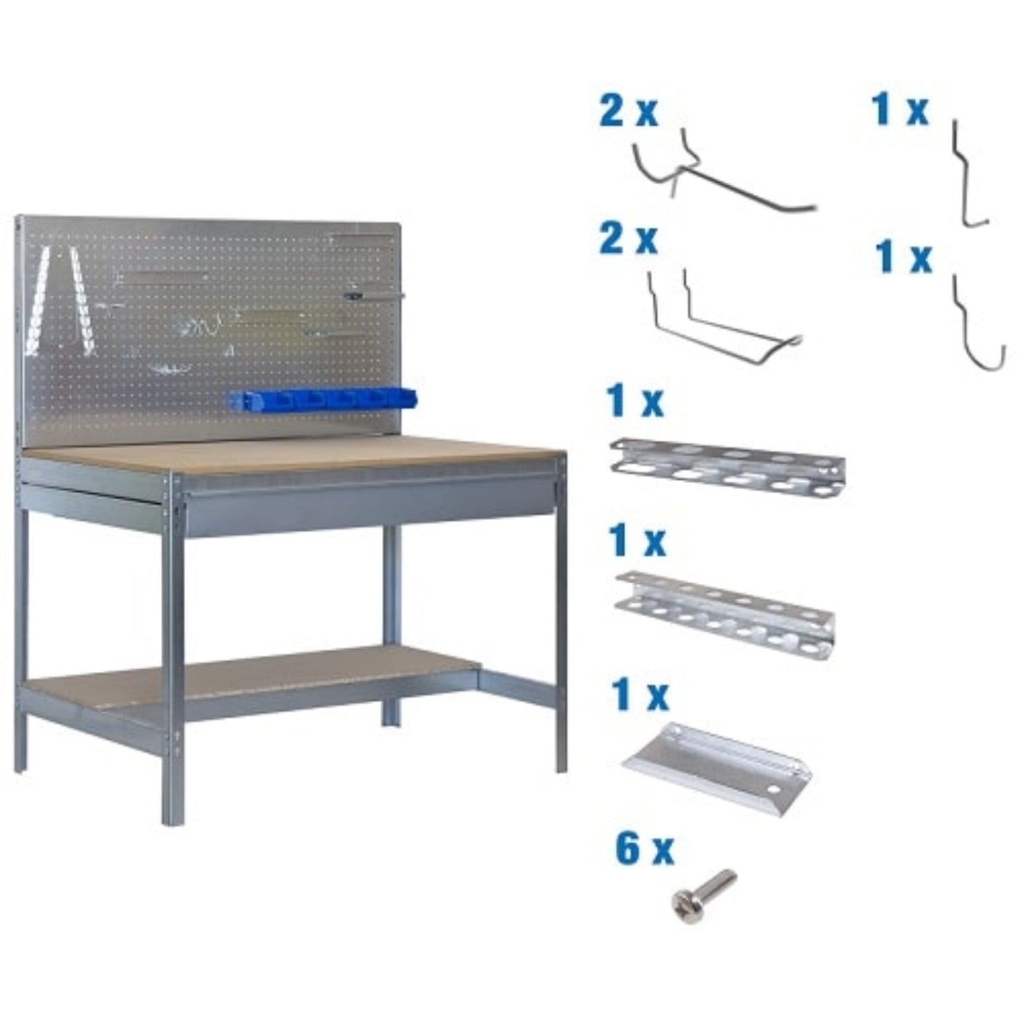 SIMON RACK  Etabli atelier avec panneau outils BT2 box + 9 accessoires  ETABLI, Etabli atelier avec accessoires RANGESTOCK
