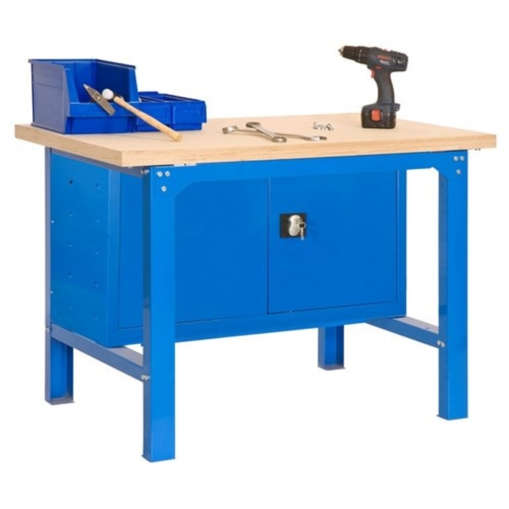  SIMON RACK  Etabli pro plateau bois et armoire de rangement  ETABLI, Etabli avec armoire RANGESTOCK