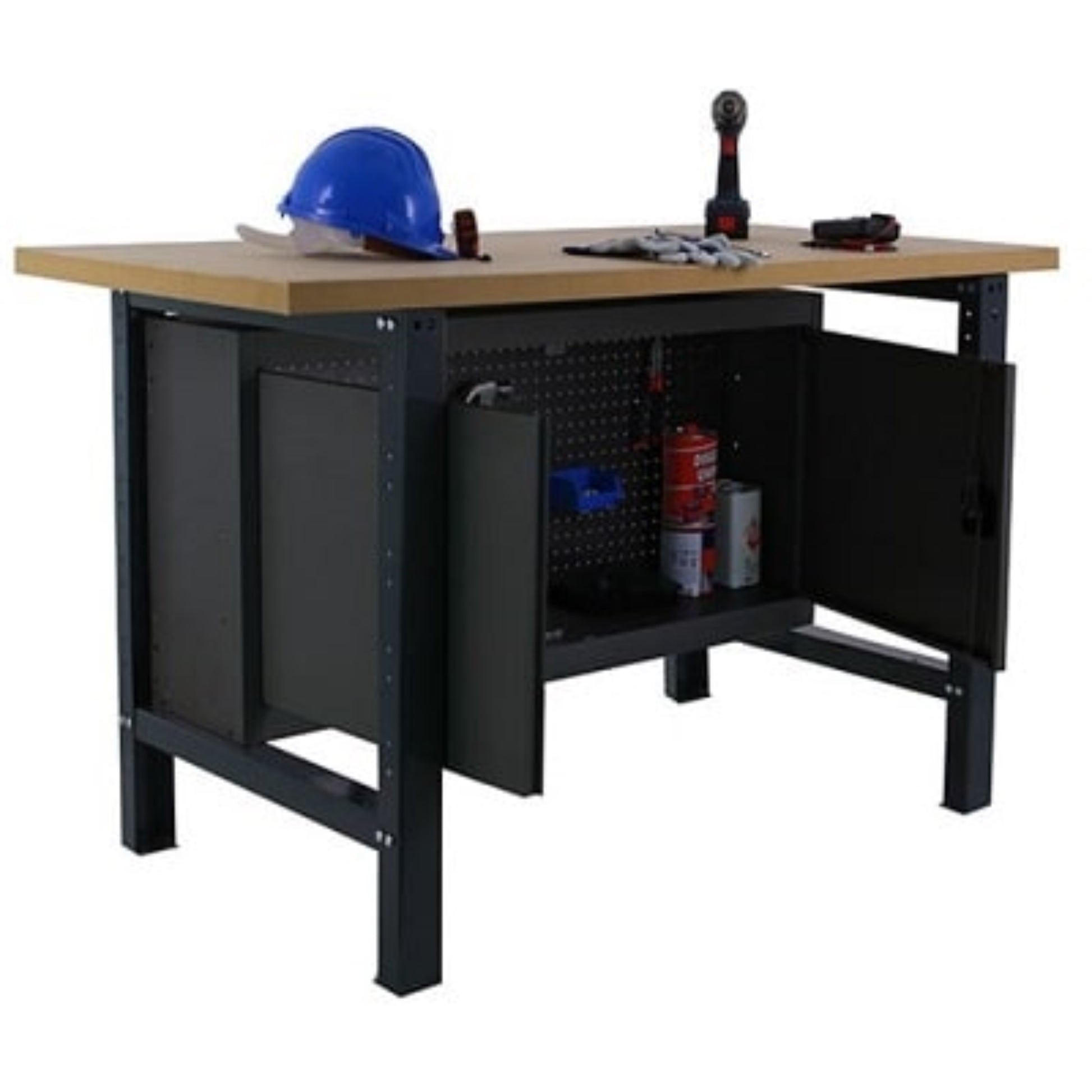  SIMON RACK  Etabli pro plateau bois et armoire de rangement  ETABLI, Etabli avec armoire RANGESTOCK